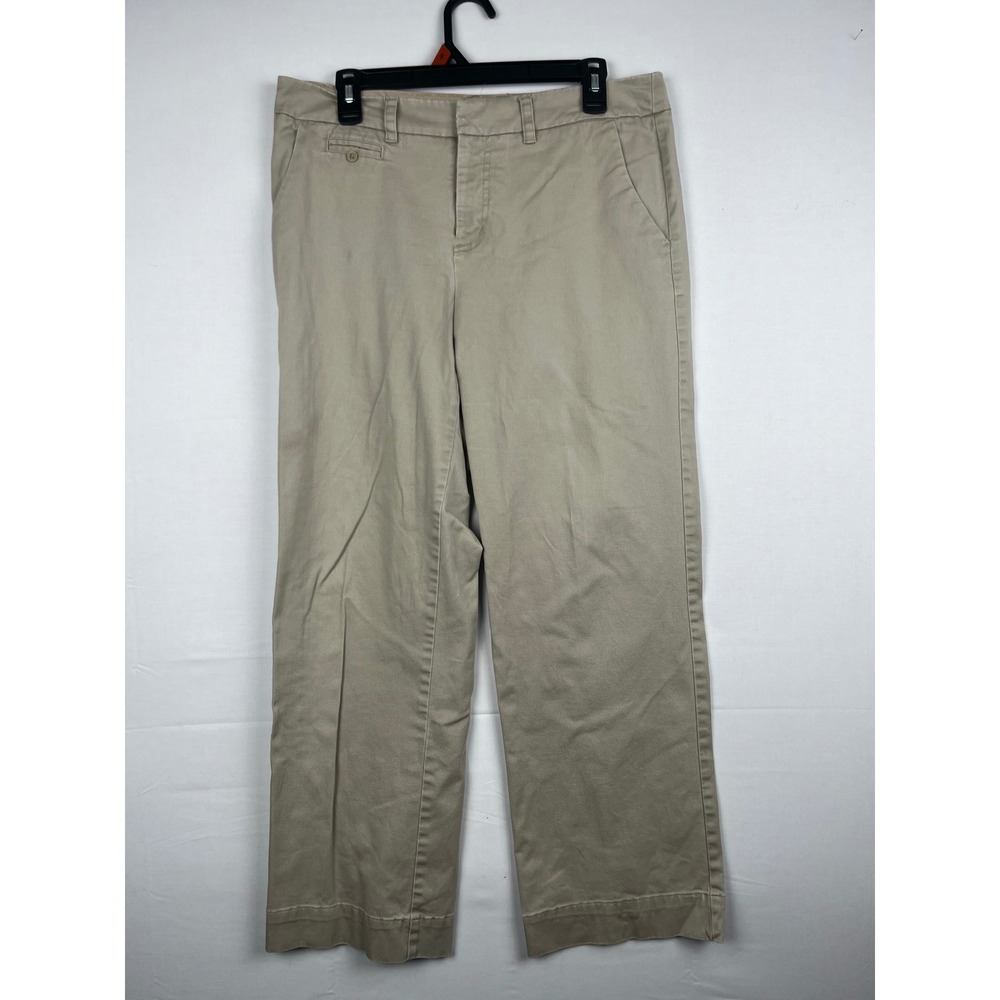 Merona Chino Pants Womens 10 Stretch Khaki Tan Straight Leg Trousers